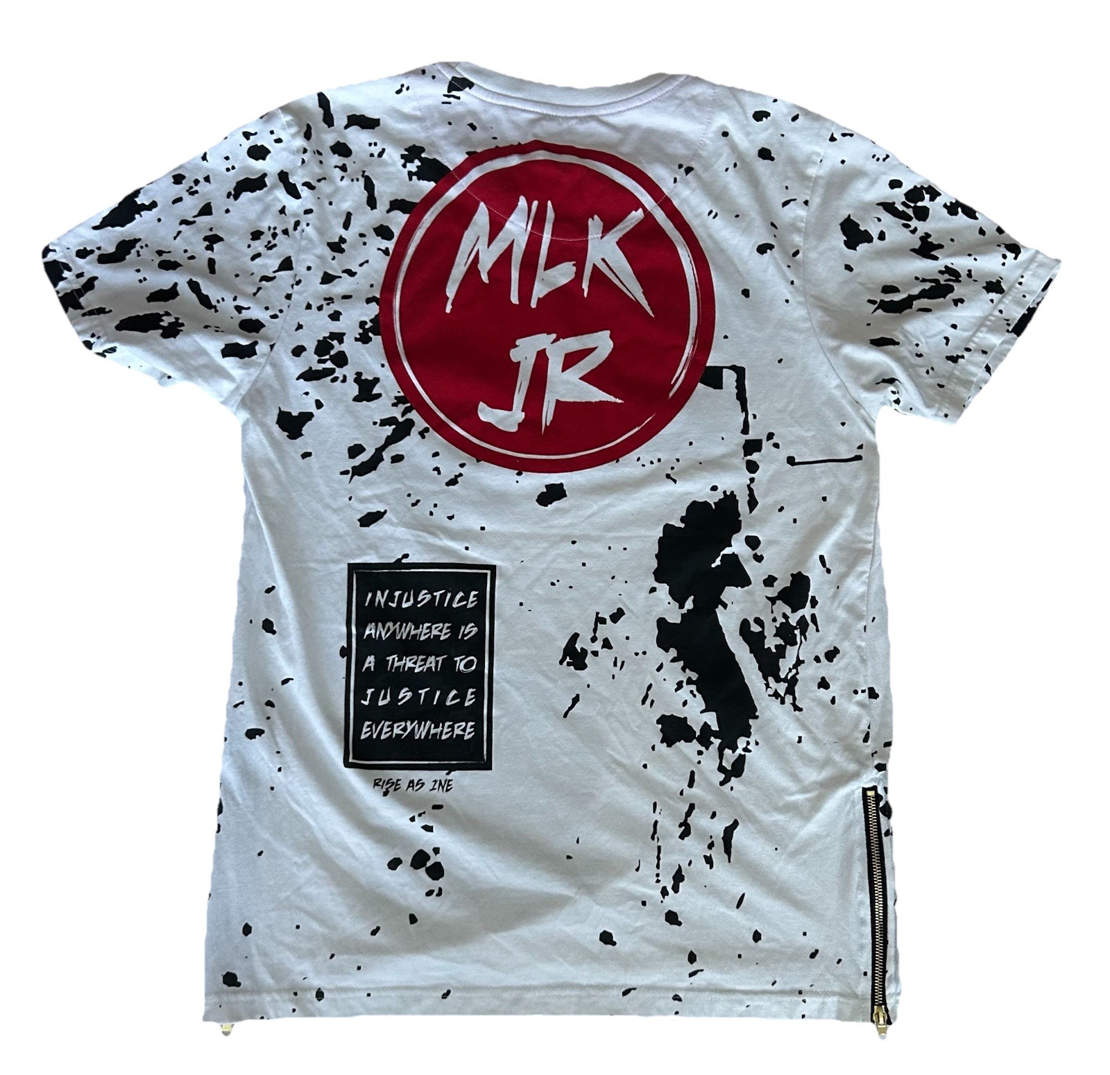 Rise As 1ne M.L.K. Jr. Allover Print Side Zip Graphic T-Shirt MLK Size XL AOP gallery