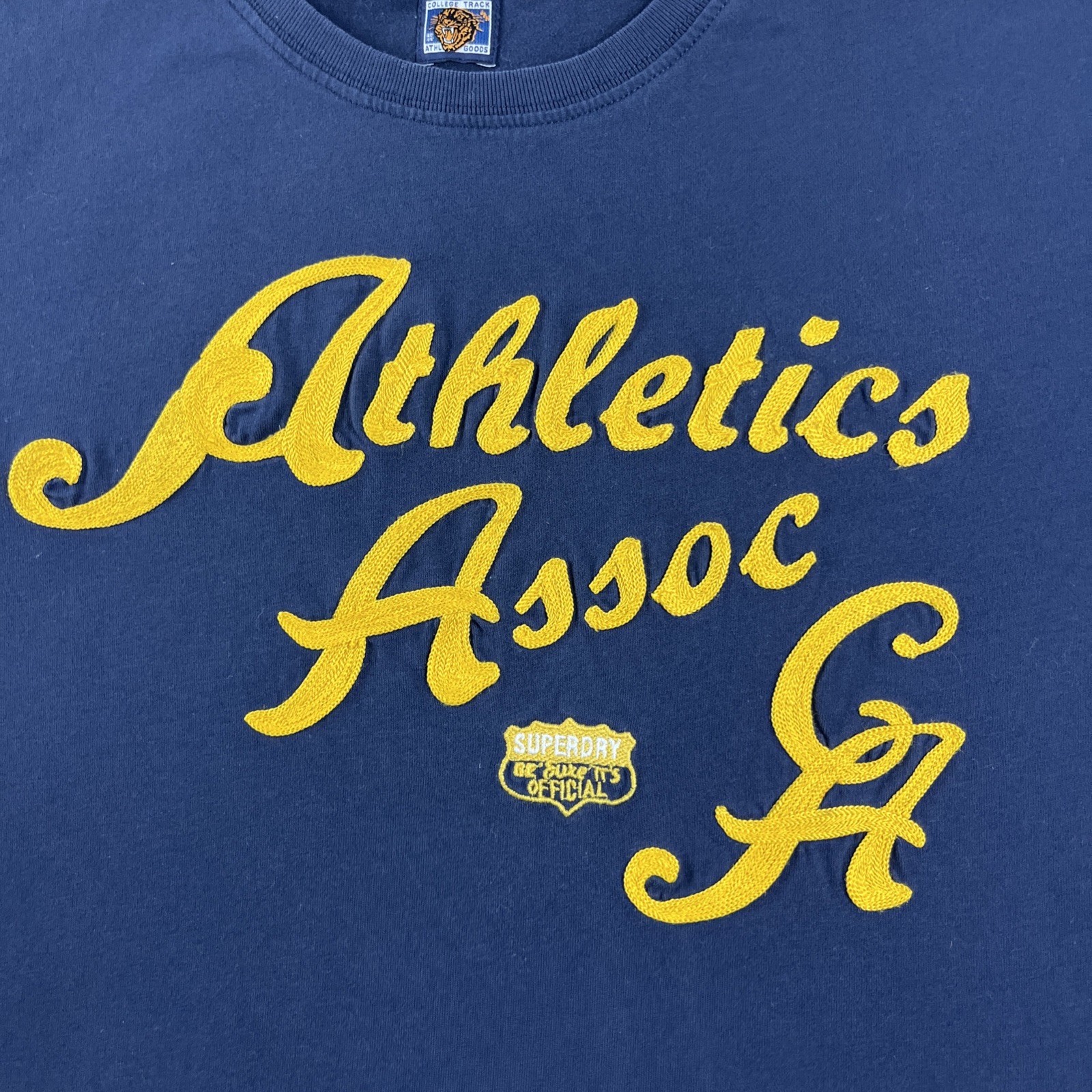 Superdry AAC Graphic Lightweight T-Shirt Mens Size Large Navy Chain Stitch gallery
