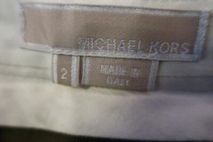 WOMENS MICHAEL KORS OLIVE GREEN CROPPED PANTS 4 *