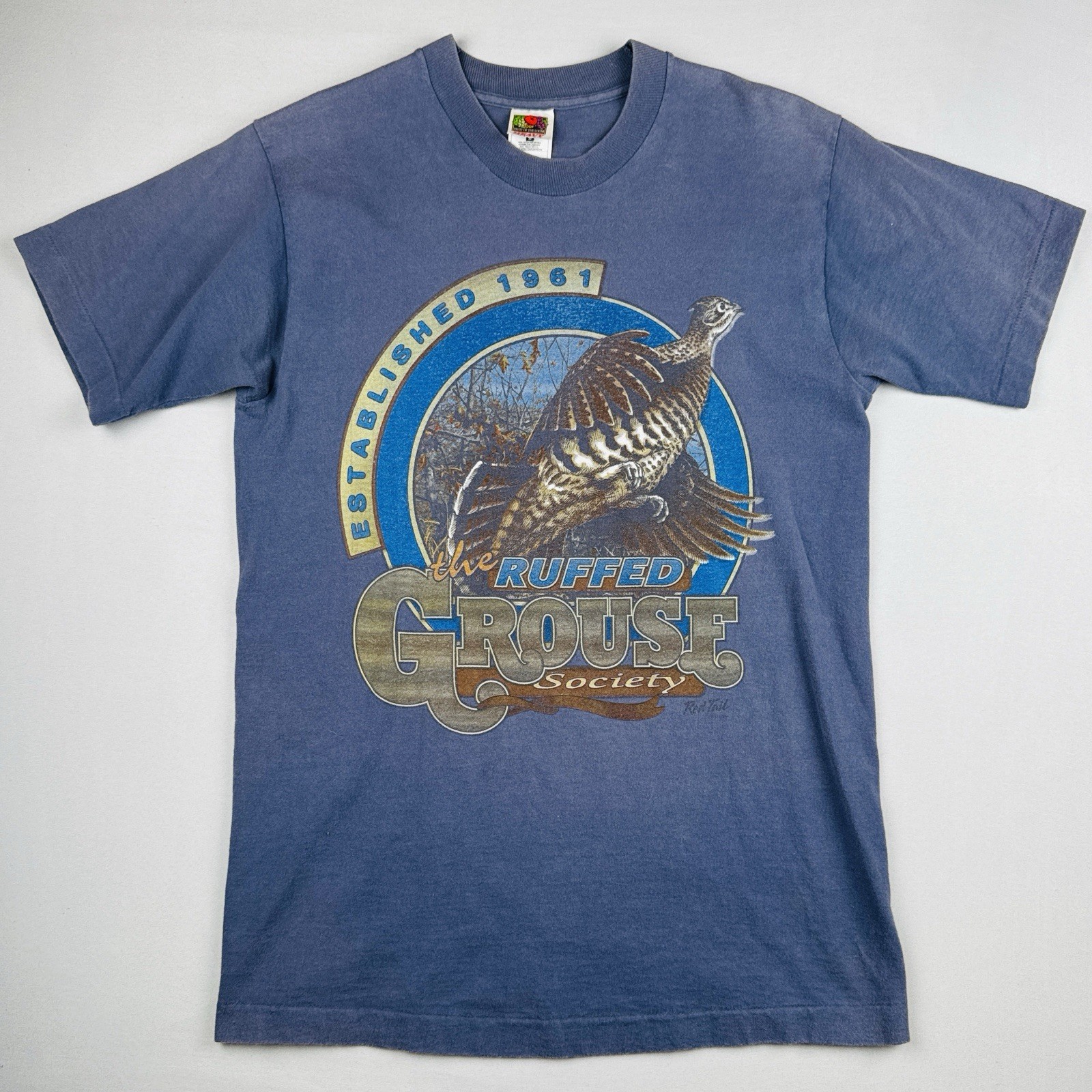 Vintage 90s Ruffed Grouse Society T Shirt Bird Hunting Wildlife Single Stitch M gallery
