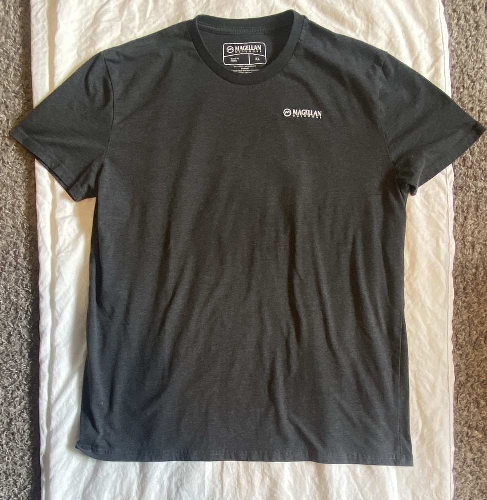 Magellan Outdoors Men’s Black Graphic Print Crew Neck Short Sleeve T-Shirt XL