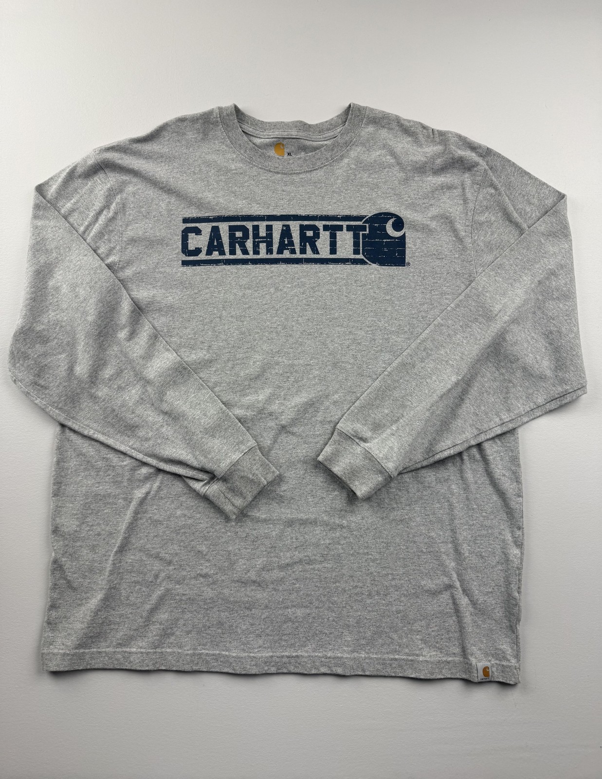 Carhartt Shirt Mens XL Gray Long Sleeve Logo Tee Original Fit Tagless Workwear gallery