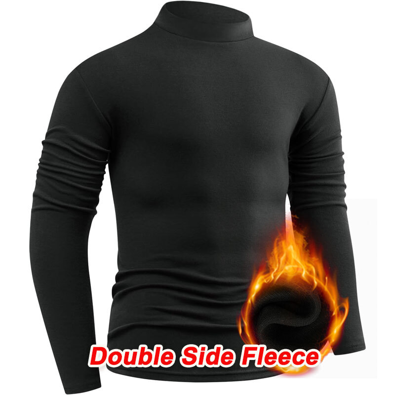 Men’s Mock Turtleneck T-Shirt Causal Long Sleeve Pullover Basic Undershirt Tops
