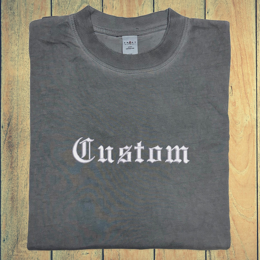 Custom Text Old English Embroidered Your Name Embroidery Goth Letter Branding