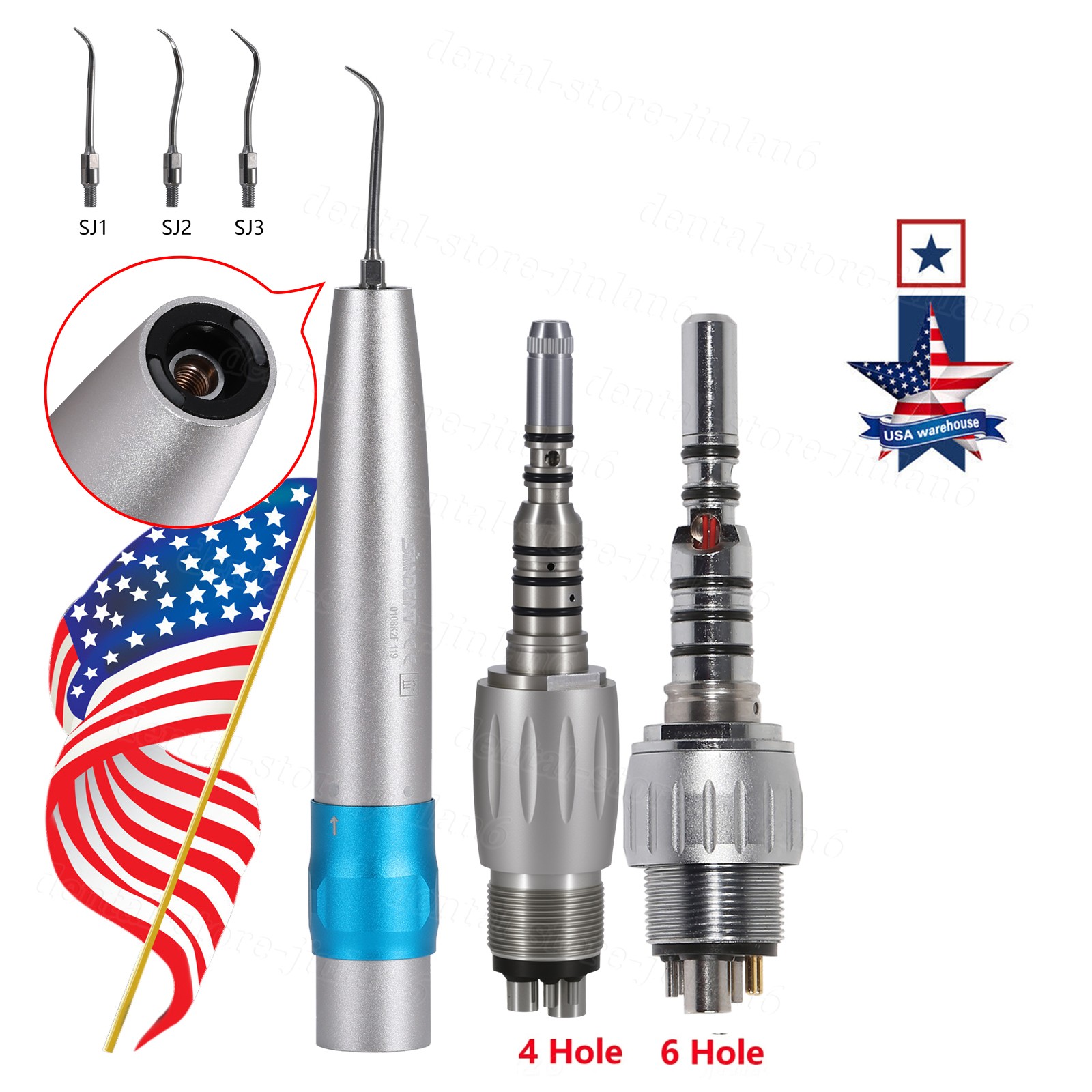 Dental Fiber Optic Air Scaler for KV SONICflex with S1 S2 S3 Tips Adjustable