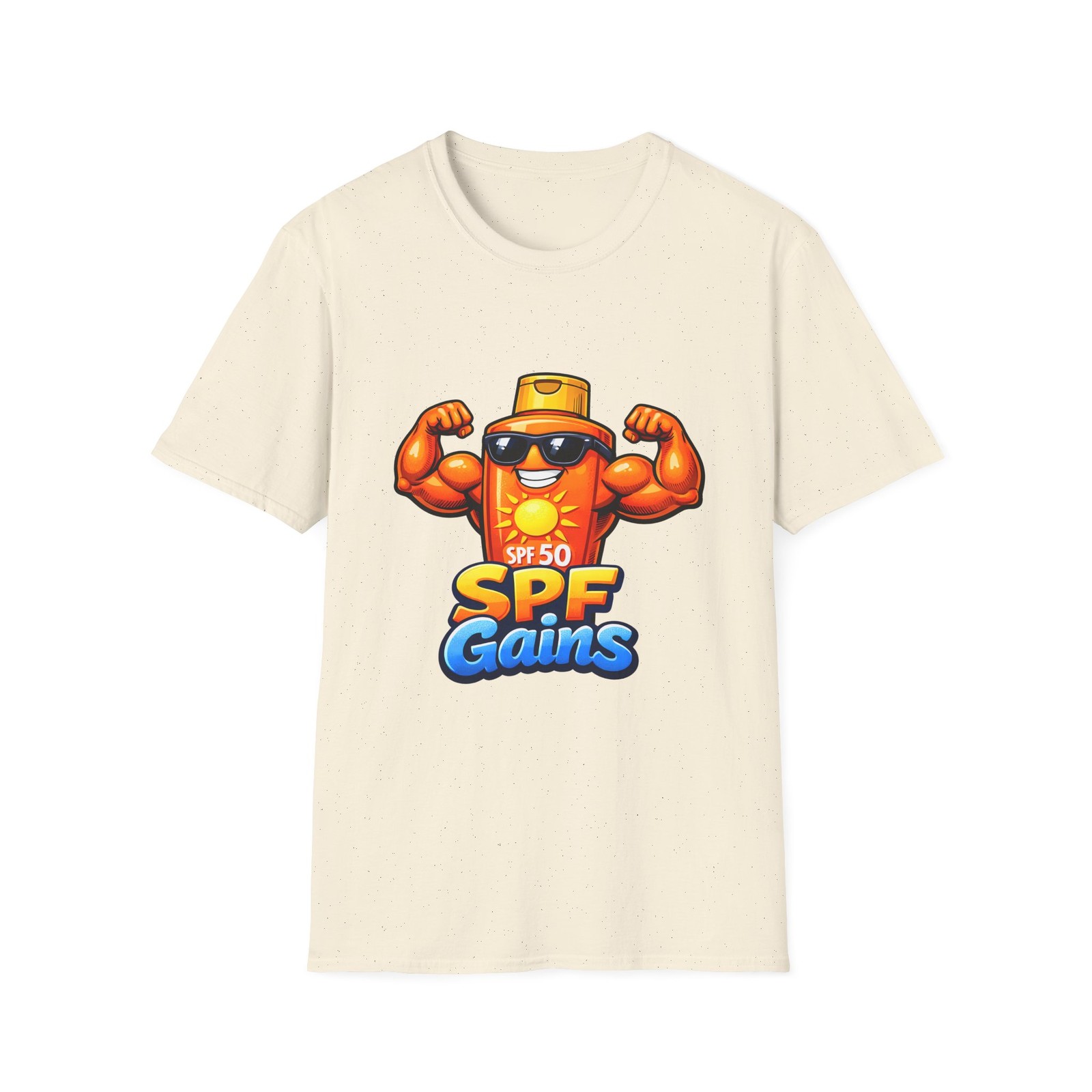 Sunscreen Beach Summer Gym Humor Bottle Cartoon Unisex Softstyle T-Shirt