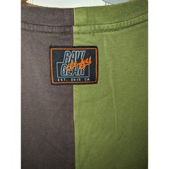 RawGear Shirt Mens Size Small Split Tee Black Green Skull Lion Streetwear