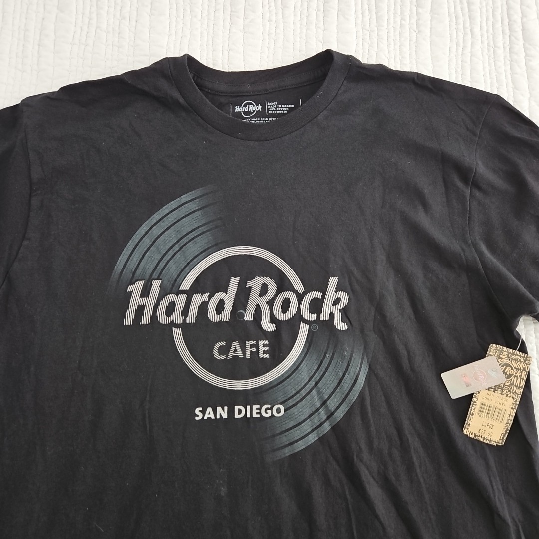 Hard Rock Cafe San Diego T-Shirt Men's L Black Logo Vinyl NEW Jersey NWT gallery