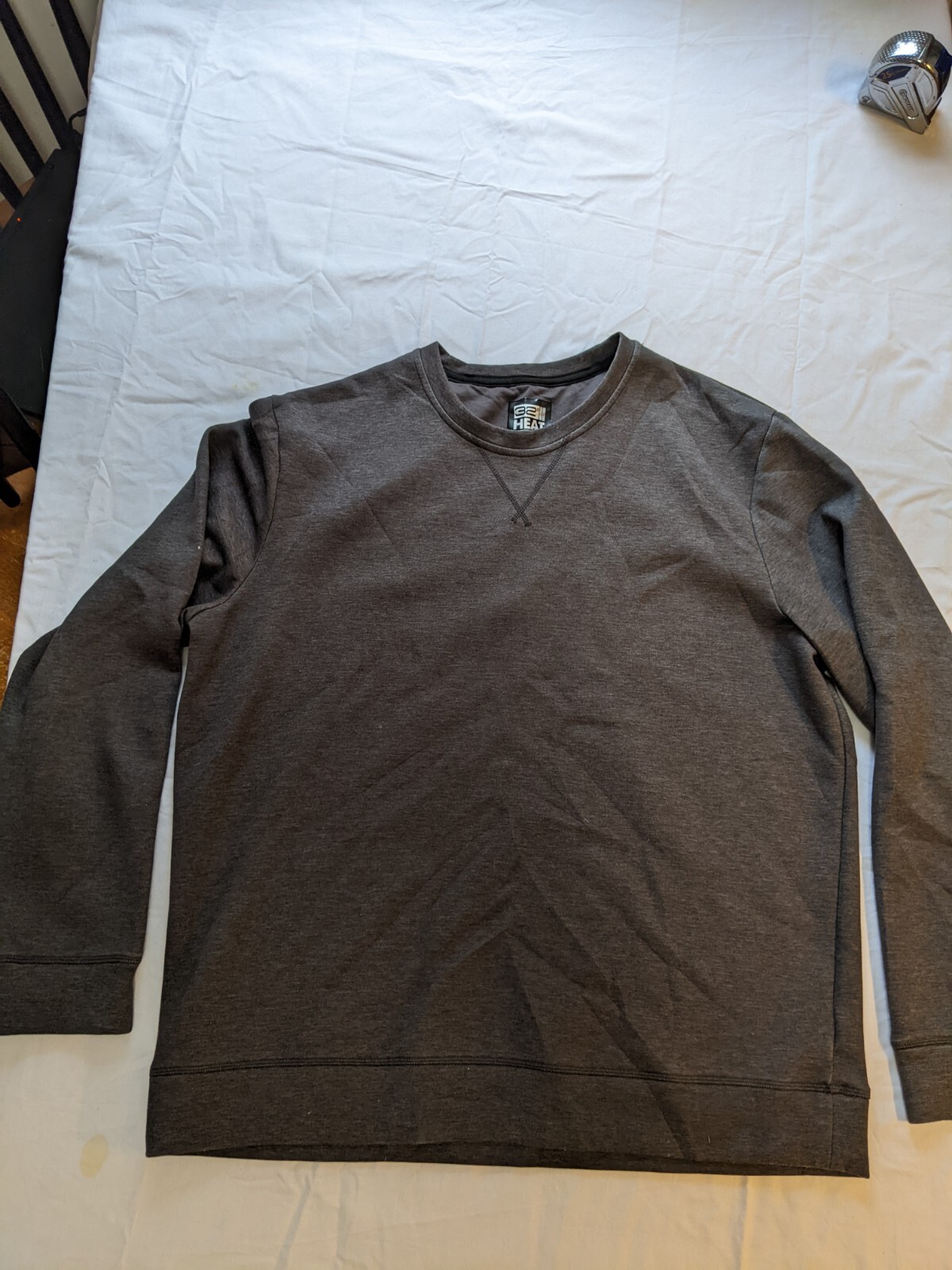 32 Degrees Cool Men Gray Lined Stretch Round Long Sleeve Heat Plus Shirt Sz L gallery