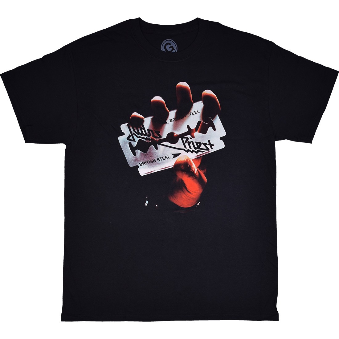 Judas Priest British Steel Black T-Shirt Liquid Blue gallery