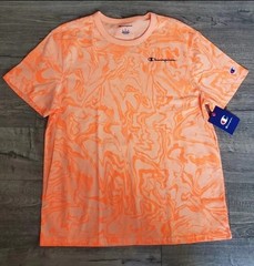Champion Tee Liquid Marble Washed Melon Men’s T shirt Large Neon Orange / Logo