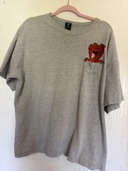 Vintage Warner Bros Gossamer Gray Pocket Tshirt Embroidered Size X-Large Rare