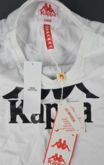 Kappa Shirt Mens Large White Black Graphic Spellout Print Short Sleeve