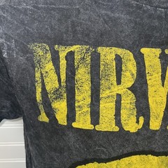 Nirvana Shirt Unisex Small Heather Black Smiley Front Graphic Distressed 2022