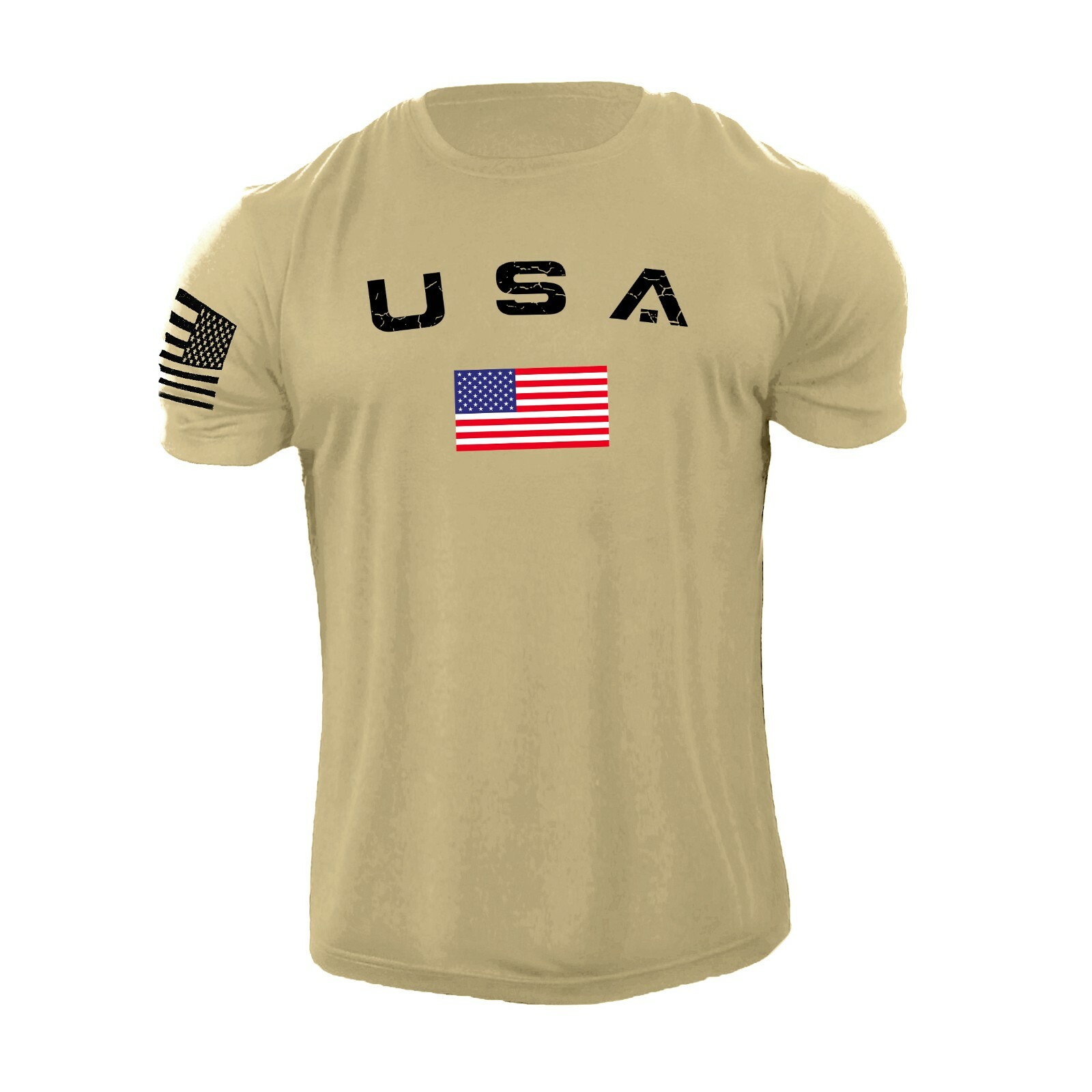 Men's Casual USA Flag T-Shirt Breathable Light 100% Cotton T-Shirt Size L-6XL US gallery