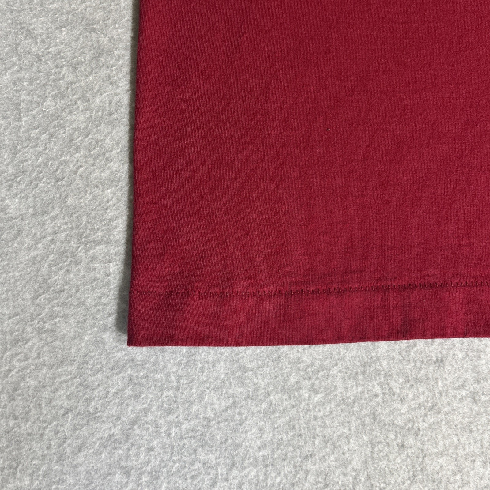 Vintage Fruit of the Loom Best Maroon Red Plain Blank 50/50 Blend T-Shirt Large gallery