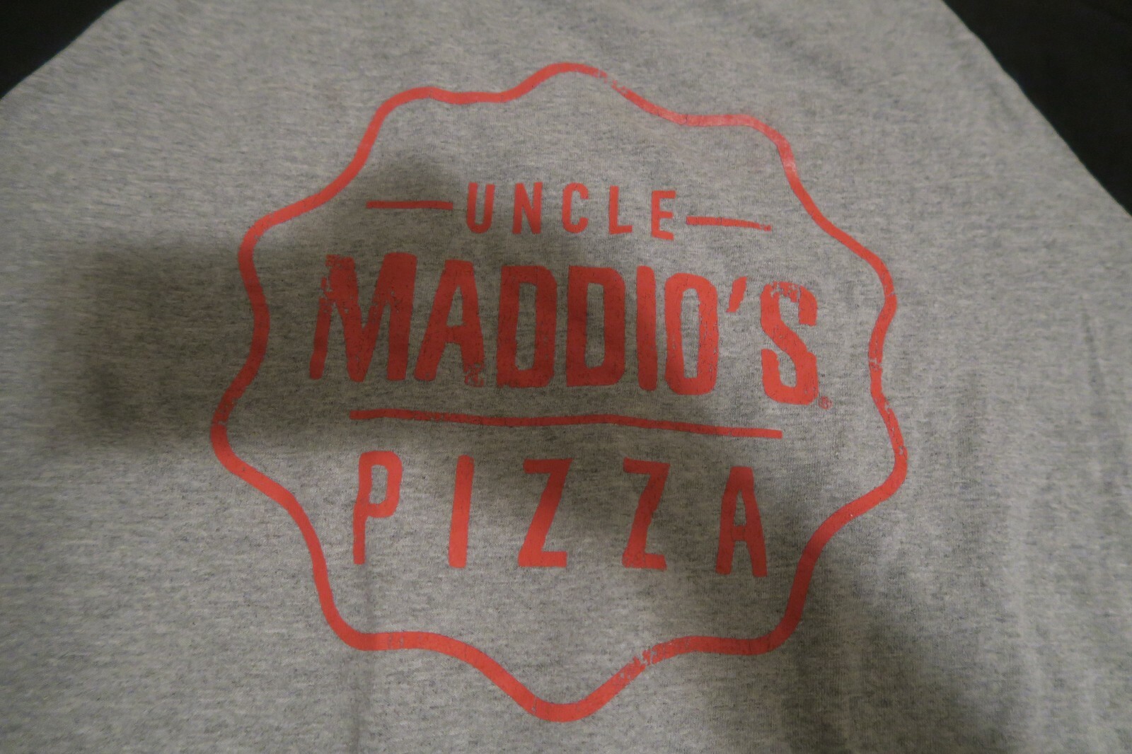 Champion Baseball Raglan Long Sleeve Tee Cotton Ribbed Uncle Maddio's Pizza Gray gallery