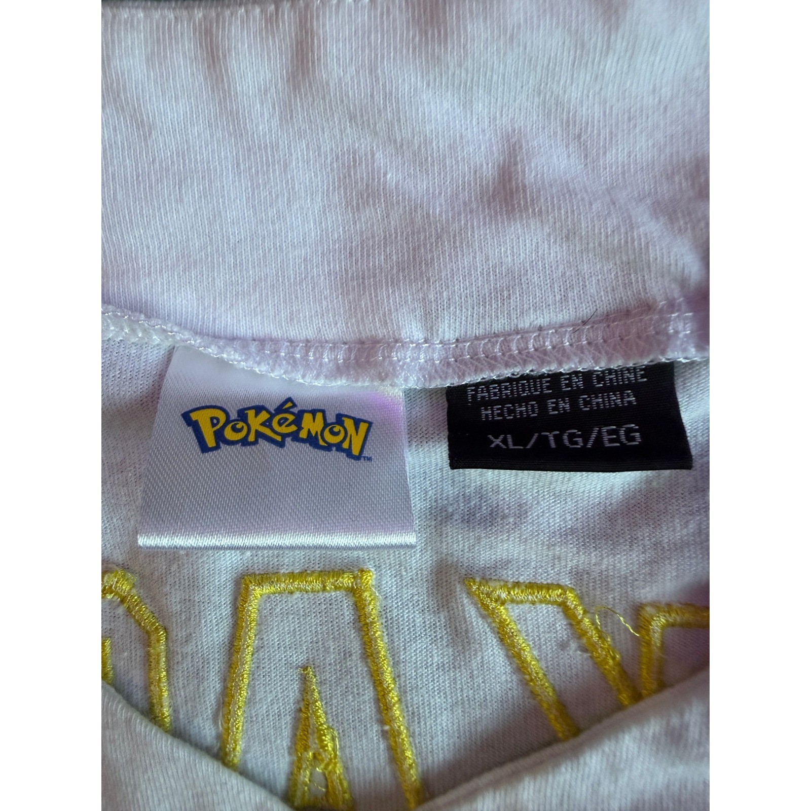 Pokemon Pikachu Pallet Town Baseball Jersey White Yellow XL 025 Button Up Shirt gallery