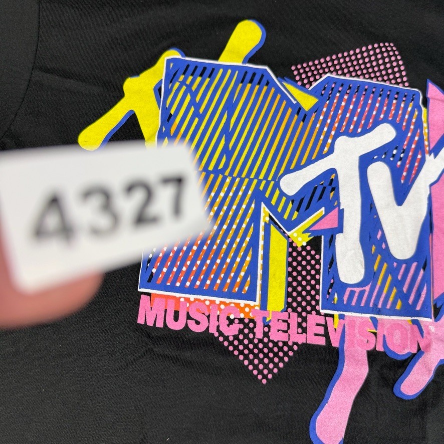 MTV T Shirt Mens M Black Music Television Logo Graphic Retro 80s Style Tee gallery