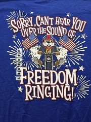 NWT Buc-ees “Freedom Ringing” 4th Of July T-Shirt Fireworks Blue Mens Medium