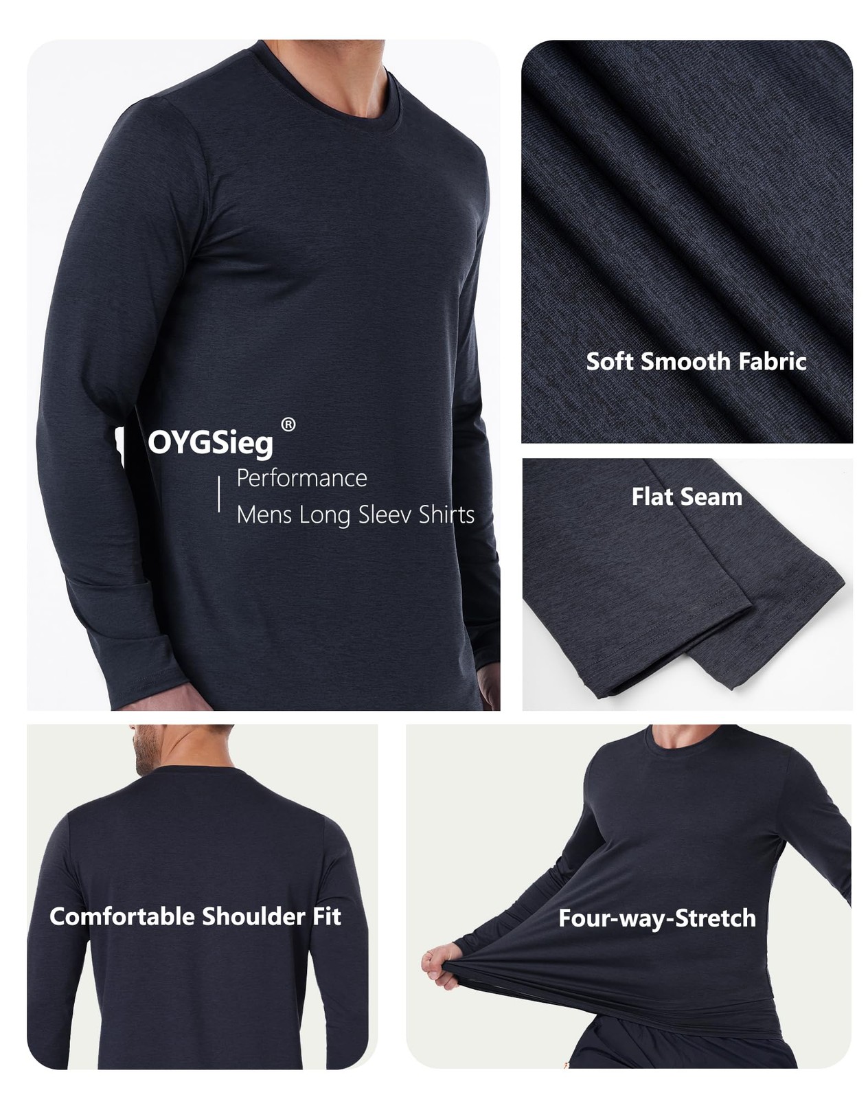 6 Pack Men's Quick Dry Long Sleeve Shirts Moisture Wicking Sun Protection UV ... gallery