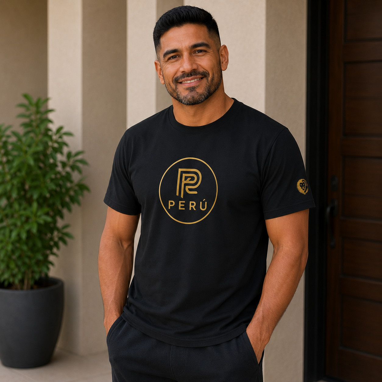 Peru Gold Logo Premium Organic Cotton Unisex Tee | BUSENETA gallery