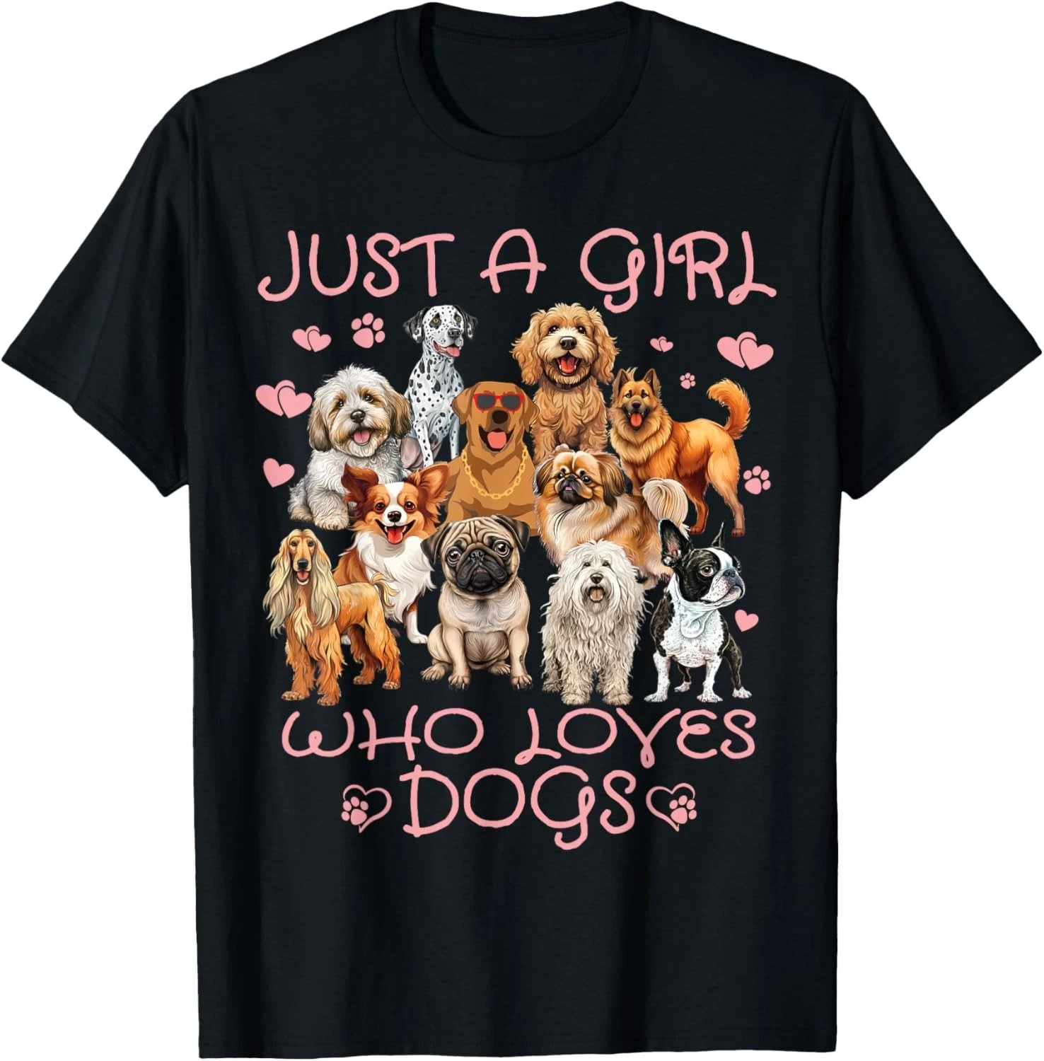 Funny Cute Dog Puppy Lover Just A Girl Who Loves Dogs T-Shirt gallery
