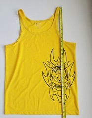 Equipo Yellow Tank Top M Polyester Spandex Sleeveless Graphic Skull Print