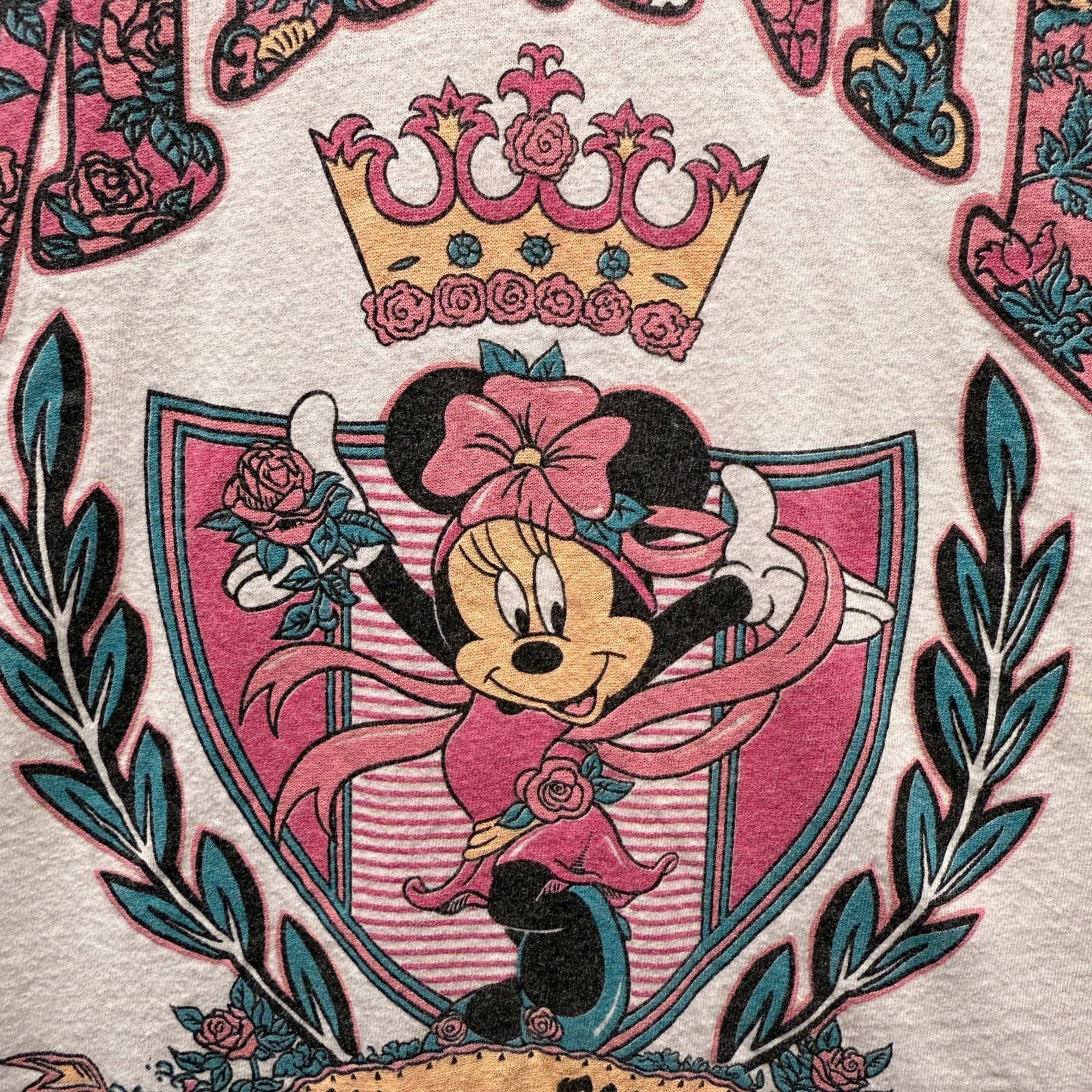 Vtg Disney Minnie Mouse Florida Graphic Mens L T Shirt Paisley Floral Dance 80s gallery