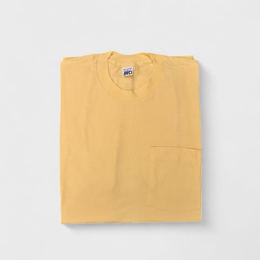MADE IN USA 🇺🇸 DEADSTOCK BVD 100% Combed Cotton Single Stitch Pocket Tshirt…