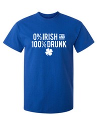 100% Drunk Sarcastic Humor Graphic Novelty Super Soft Ring Spun Funny T Shirt