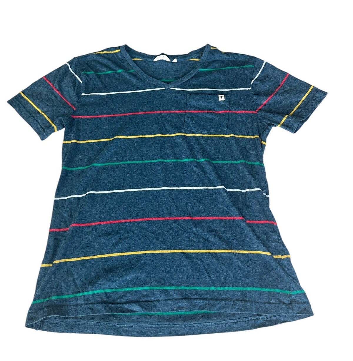Cotopaxi Buenos Shirt Tee Indigo Stripe Llama Casual Colorful Size Large
