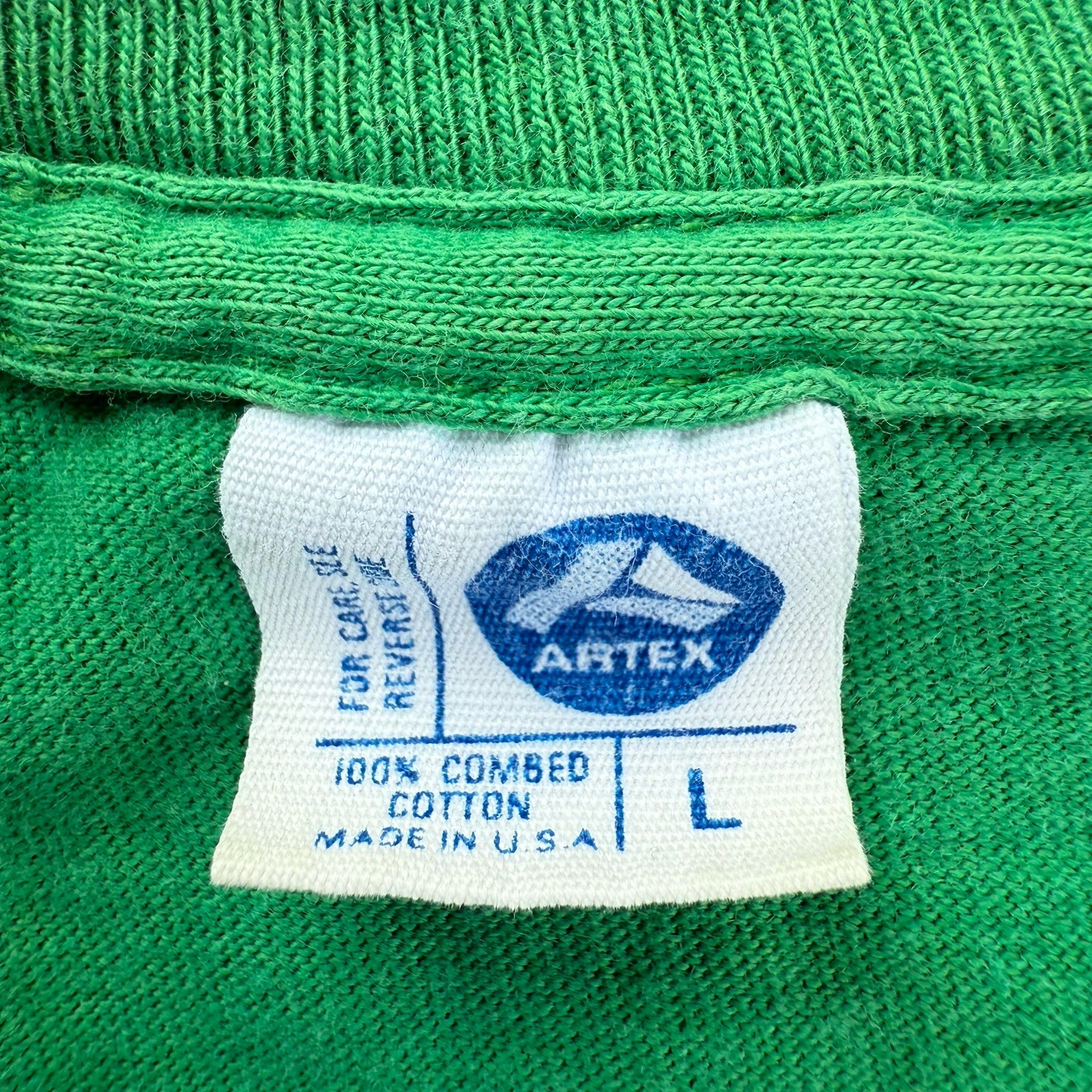 Vtg 80s Michigan State Spartans MSU T Shirt Green Artex Tag Size L USA Green gallery