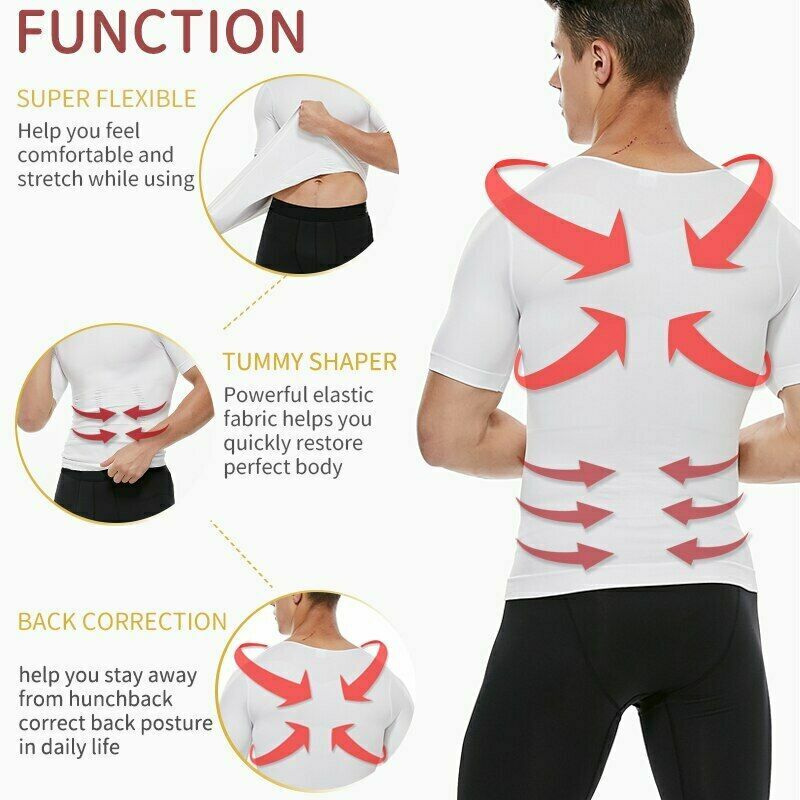 Men Slimming Body Shaper Tank Tops Compression Vest Posture Corrector Plus Size gallery