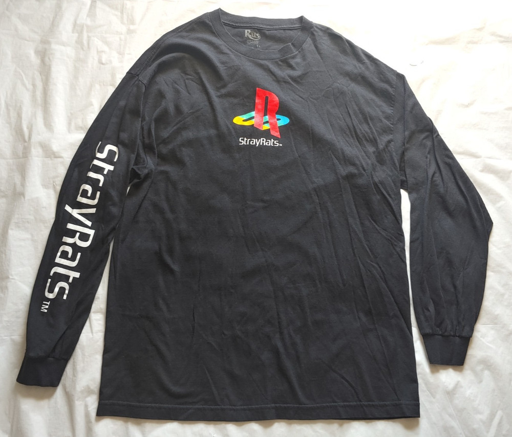 Stray Rats Retro Playstation PS1 Style Logo Long Sleeve T-Shirt – Size XL