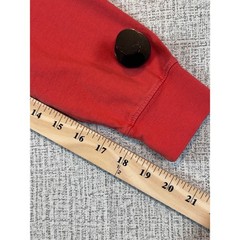 Lands End Mens Medium Orange/Red Long Sleeve Cotton Crewneck T-Shirt Ribbed Cuff
