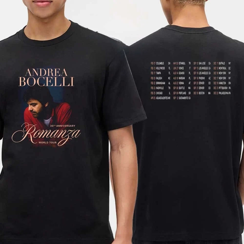 Andrea Bocelli 2026 Tour Dates Romanza 30th Anniversary World Tour T-Shirt gallery