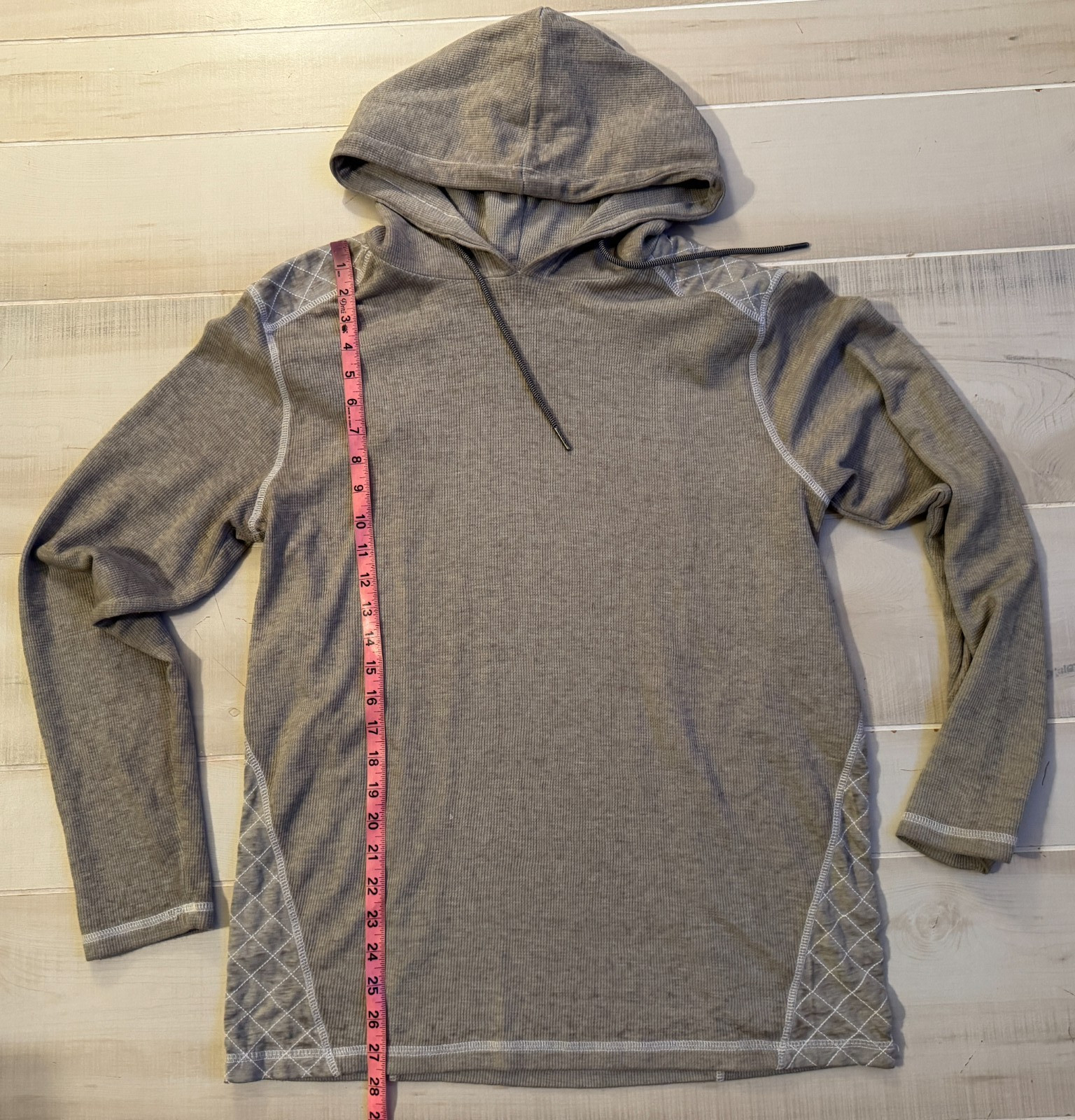 Buckle Black hoodie men’s gold brown pullover quilted waffle knit top size L