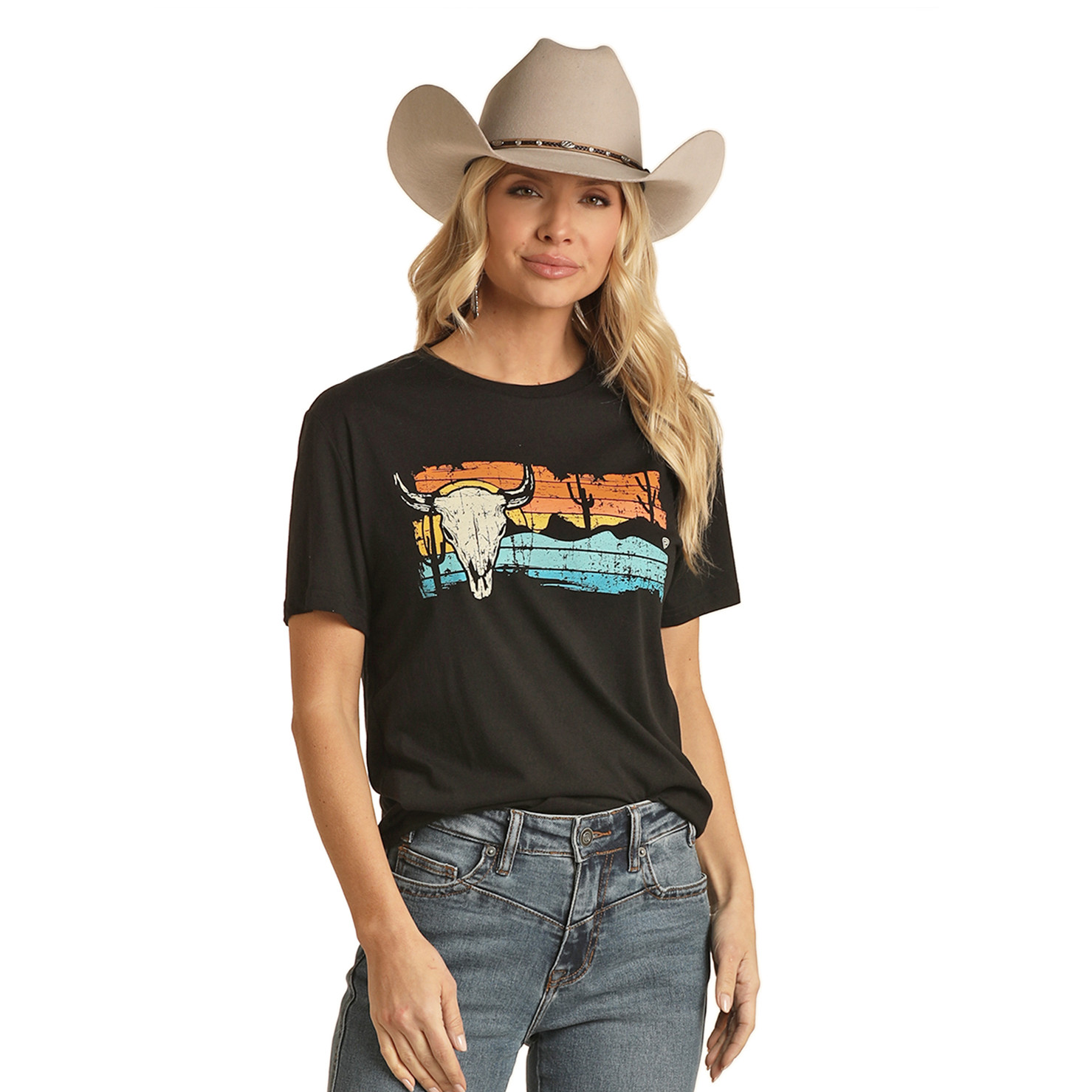 Rock & Roll Cowboy® Unisex Black Western Graphic T-Shirt RRUT21R0IS gallery