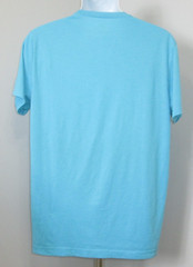Express Blue V-Neck Shirt Men Size L Chest 42 Live It Up Drink It Down 229-29056