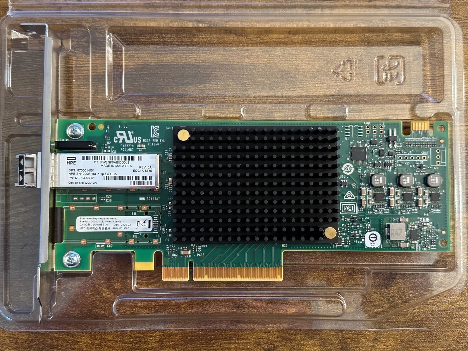 Q0L13A HPE SN1200E 16GB 1P FC HBA Q0L13-63001 870001-001 with SFPs