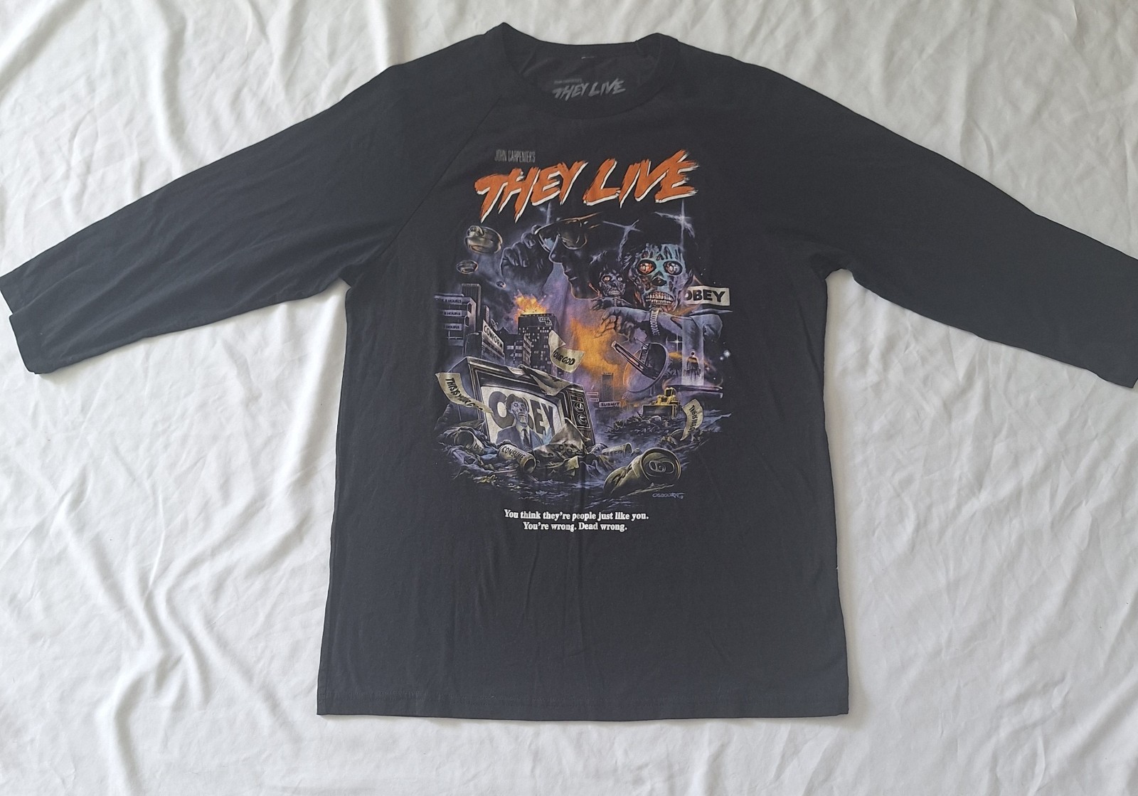 Fright Rags They Live John Carpenters Black Long Sleeve Size L gallery