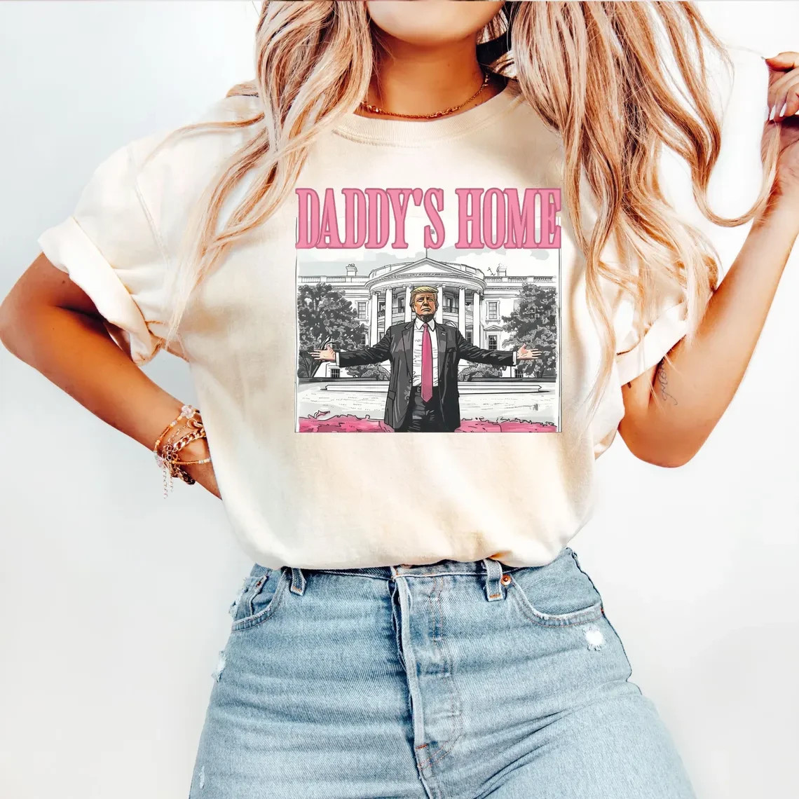 Daddy’s Home Trump White House Graphic Tee Funny Political Election T-Shirt