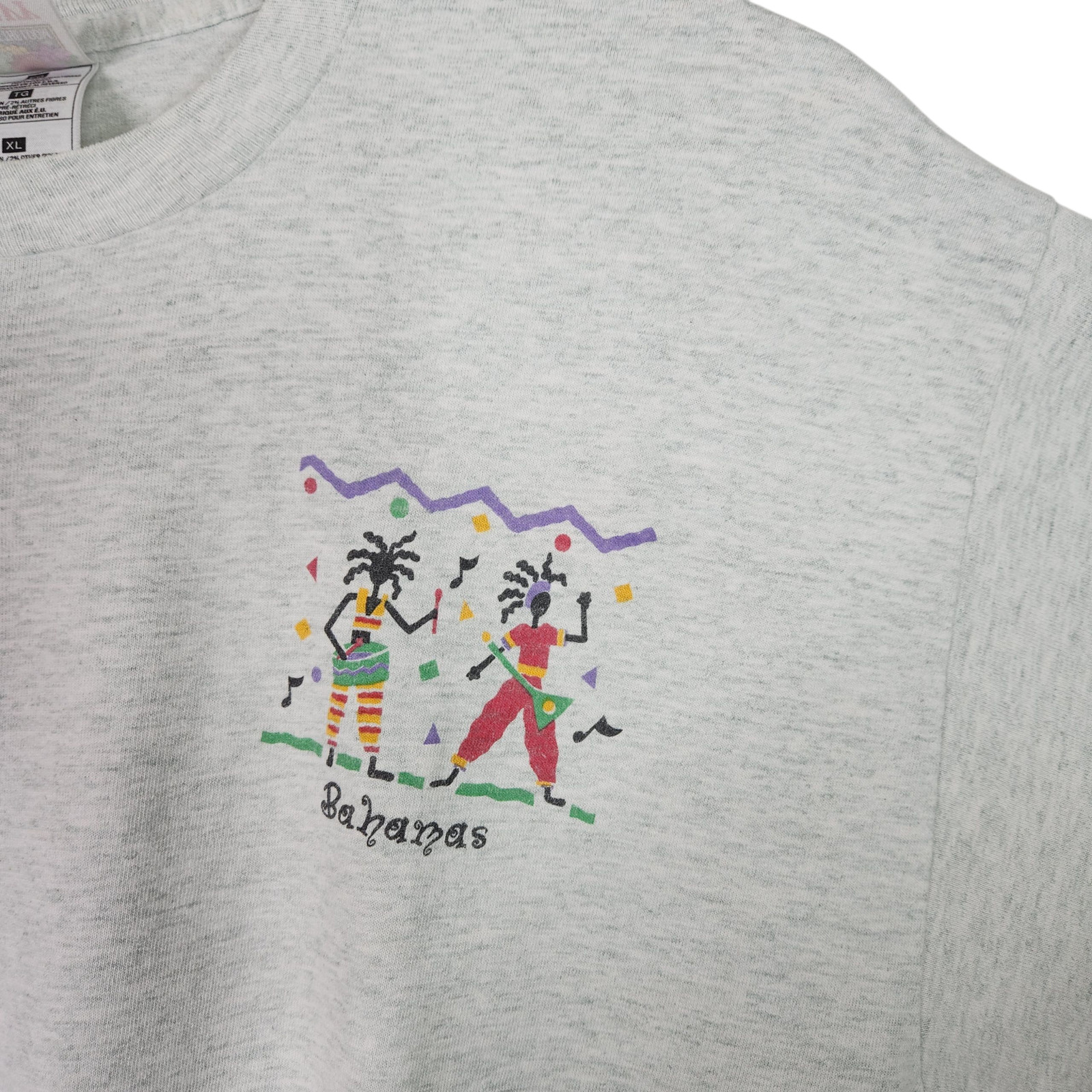 Vtg Bahamas Shirt Mens XL Gray Single Stitch Fruit of the Loom Reggae Rasta 90s gallery
