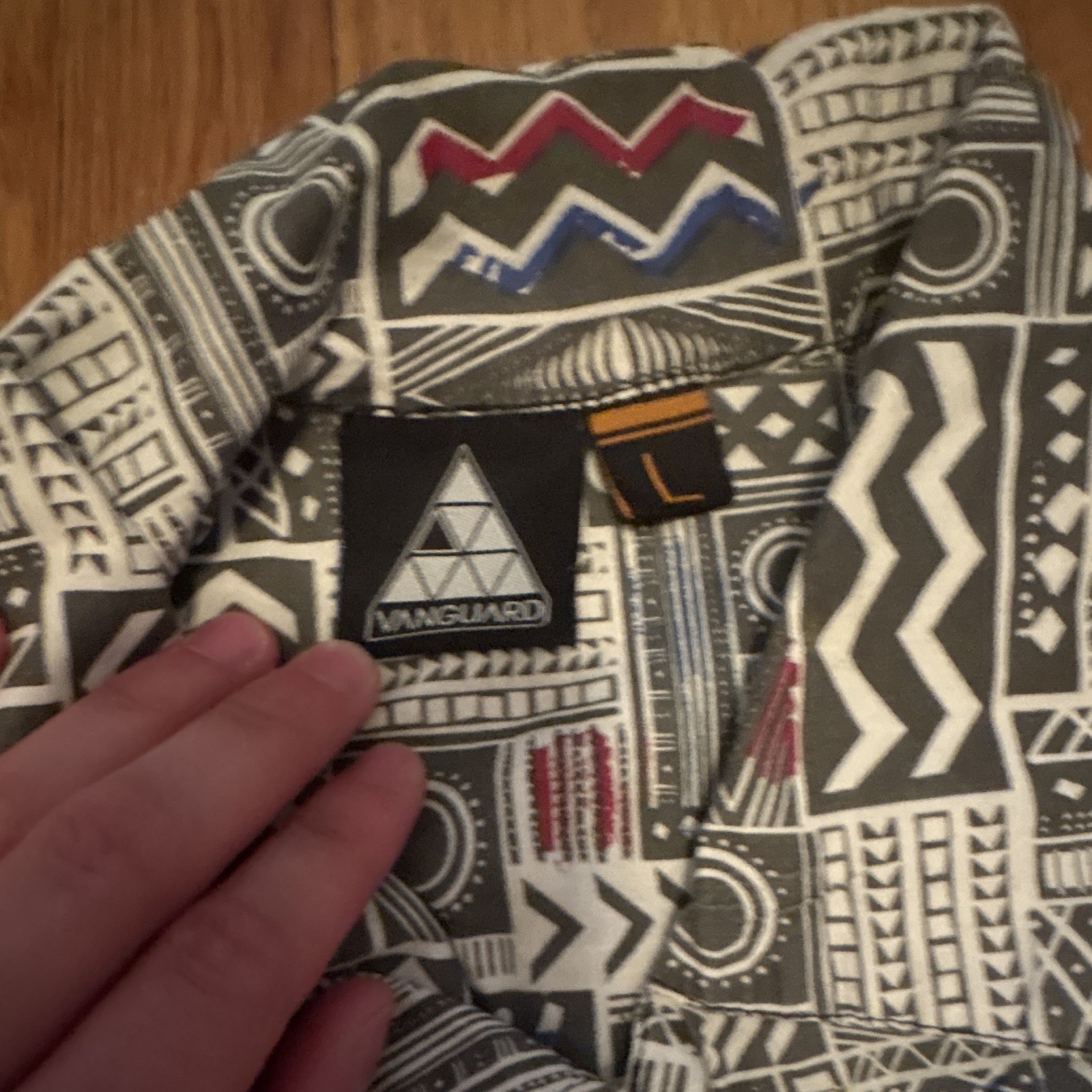 Large Men’s Vanguard Shirt With Retro/vintage Print gallery