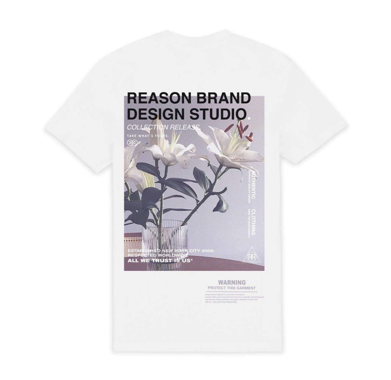 NWT Reason Design Studio Men’s Limited Edition “Built To Last” White Tee Large gallery