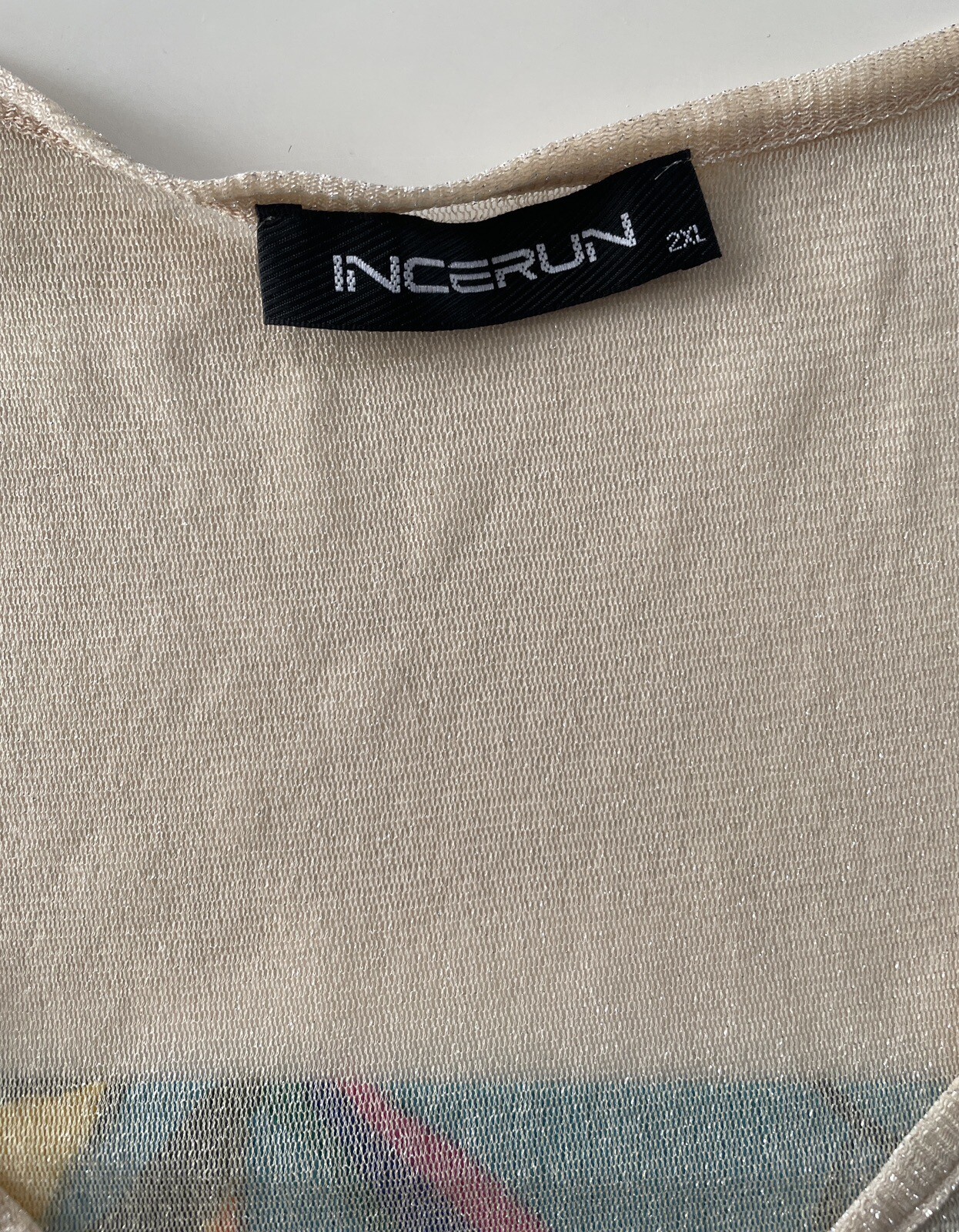 INCERUN Men's Gold Size XL Scoop Neck Sheer Mesh Metallic Pocket Tank Top gallery