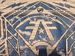 American Fighter Premium Athletic Mens Sz XL T-Shirt MMA Gray Blue Shiny Graphic