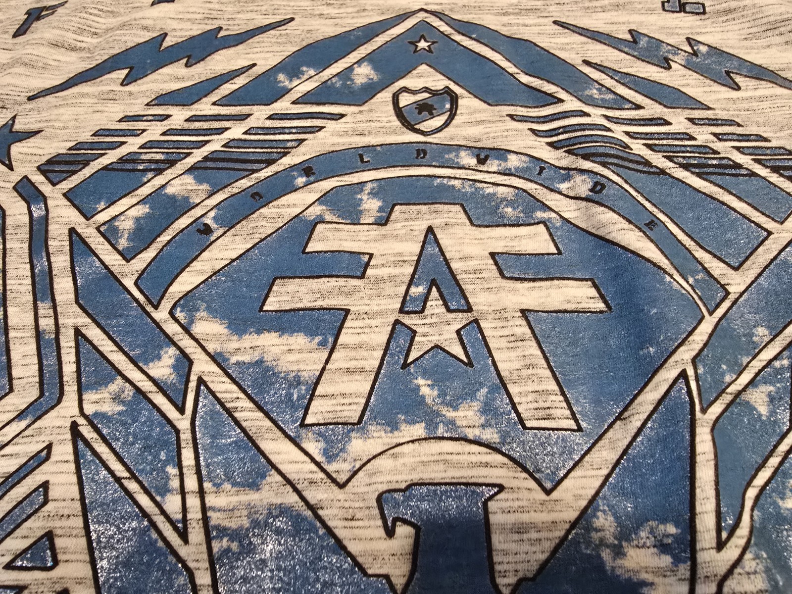 American Fighter Premium Athletic Mens Sz XL T-Shirt MMA Gray Blue Shiny Graphic gallery