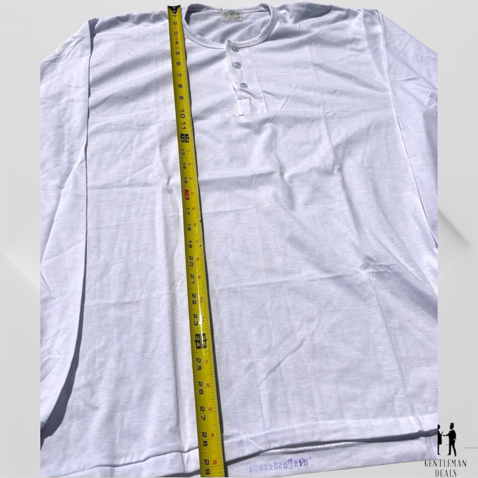 Vintage 50s Race Brand Henley Long Sleeve Shirt Republican Workwear White Sz 44 gallery